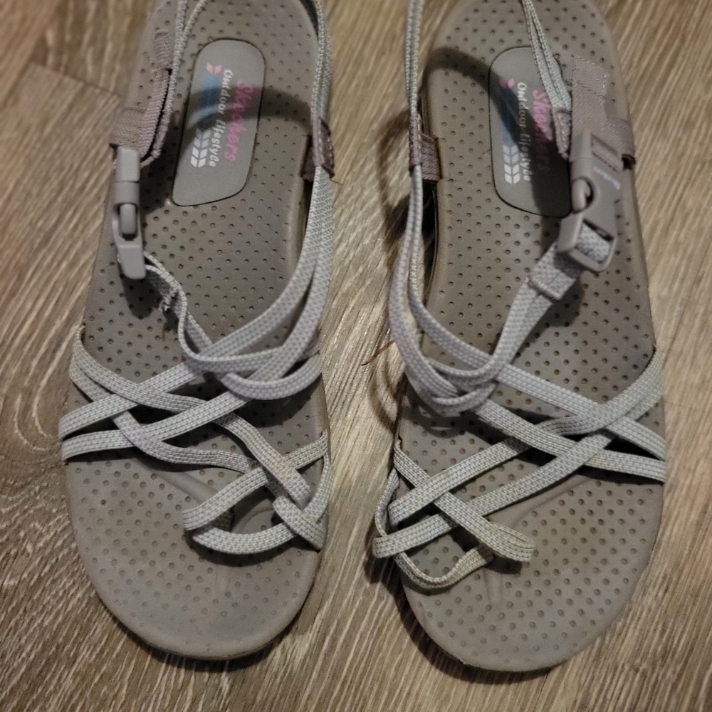 Skechers Women's Light Gray Strappy Sandals